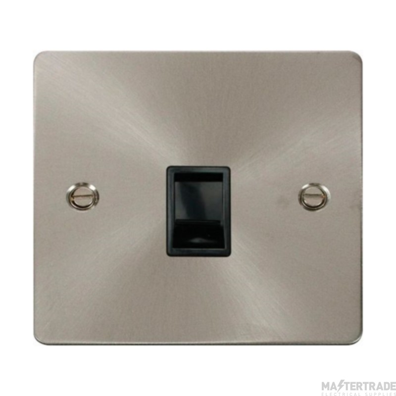 Click Define FPBS115BK Single RJ11 (Irish/US) Outlet Brushed Stainless