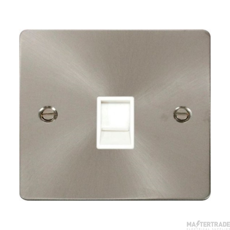 Click Define FPBS115WH Single RJ11 (Irish/US) Outlet Brushed Stainless