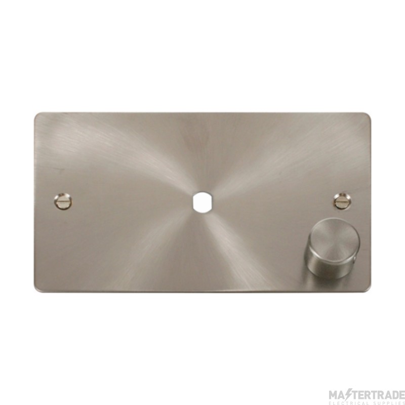 Click Define FPBS185 1 Gang Unfurnished Dimmer Plate & Knob (1000W Max) - 1 Aperture Brushed Stainless