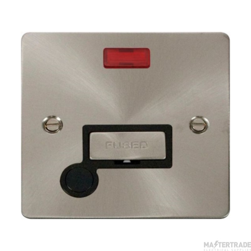 Click Define FPBS553BK 13A FCU With Neon & Optional Flex Outlet Brushed Stainless