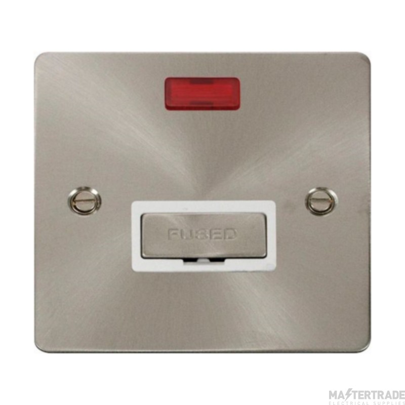 Click Define FPBS753WH 13A FCU With Neon Brushed Stainless