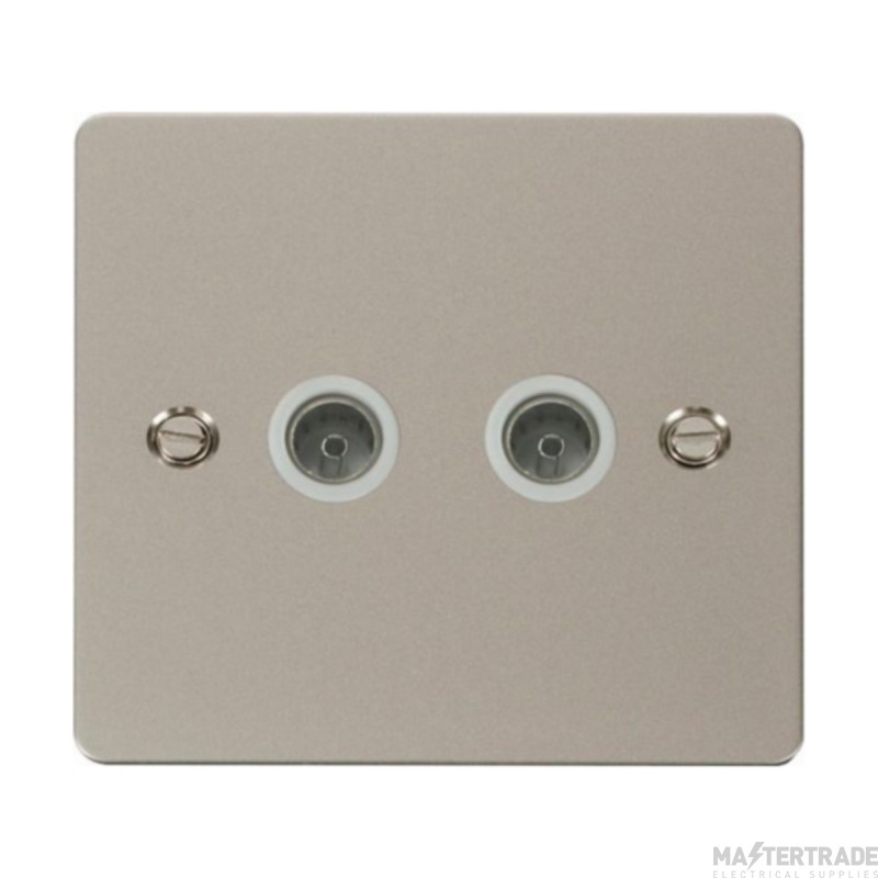 Click Define FPPN066WH Twin Non-Isolated Coaxial Outlet Pearl Nickel