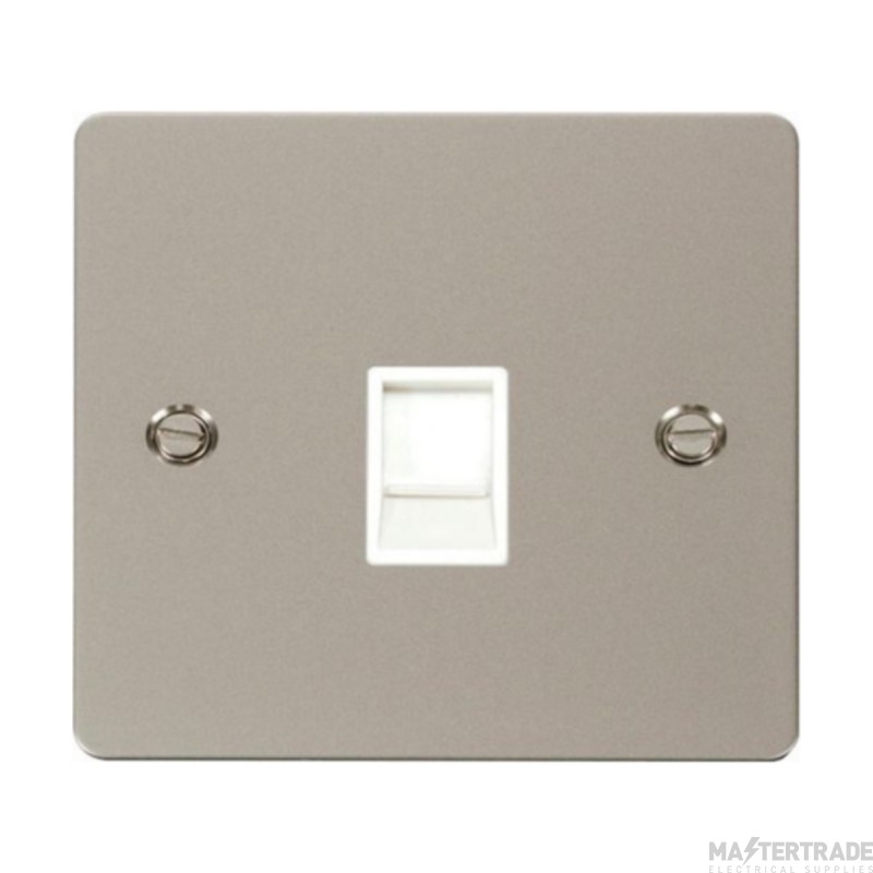 Click Define FPPN115WH Single RJ11 (Irish/US) Outlet Pearl Nickel