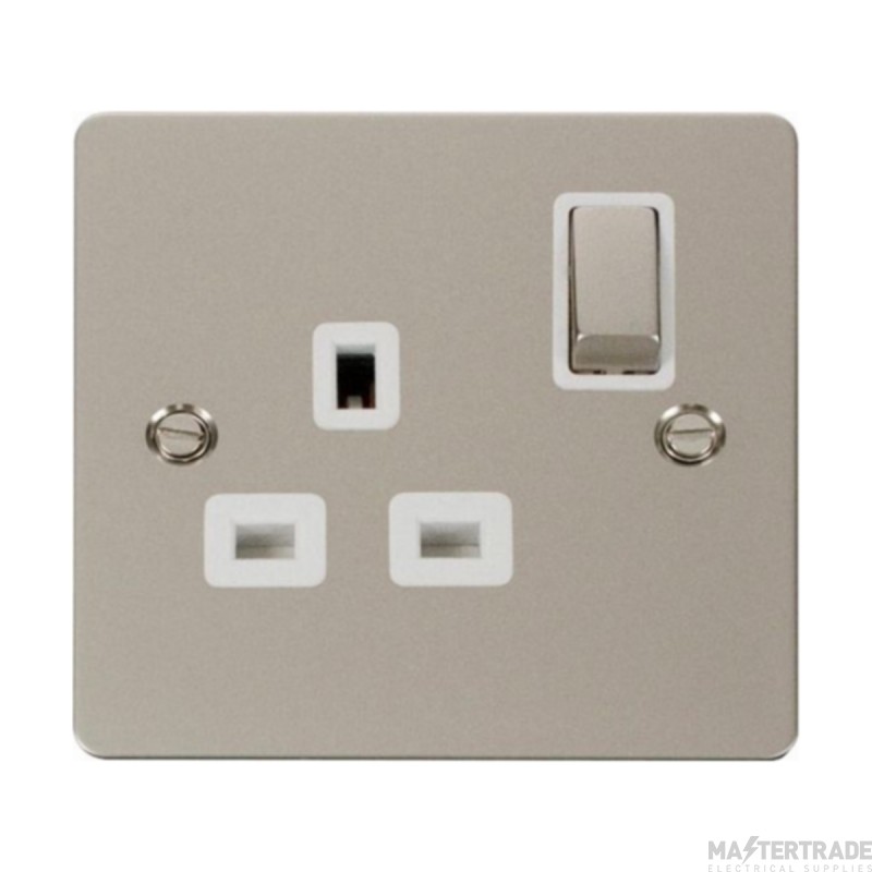 Click Define FPPN535WH 13A 1 Gang DP Switched Socket Outlet Pearl Nickel
