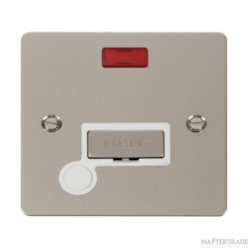 Click Define FPPN553WH 13A FCU With Neon & Optional Flex Outlet Pearl Nickel