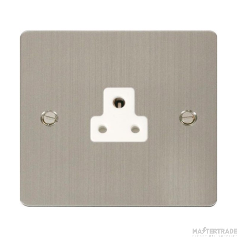 Click Define FPSS039WH 2A Round Pin Socket Outlet Stainless Steel