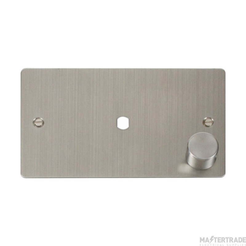 Click Define FPSS185 1 Gang Unfurnished Dimmer Plate & Knob (1000W Max) - 1 Aperture Stainless Steel