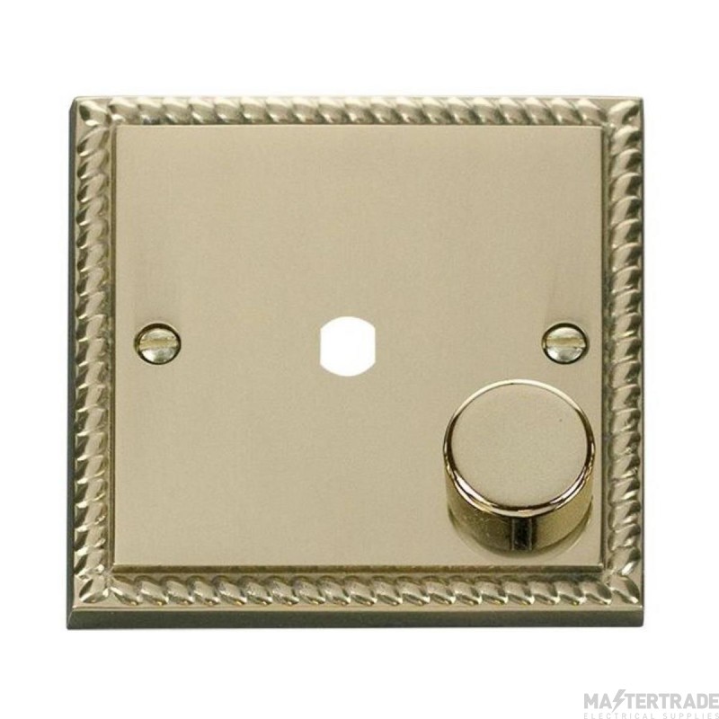 Click Deco GCBR140PL 1 Gang Unfurnished Dimmer Plate & Knob (650W Max) - 1 Aperture Georgian Brass