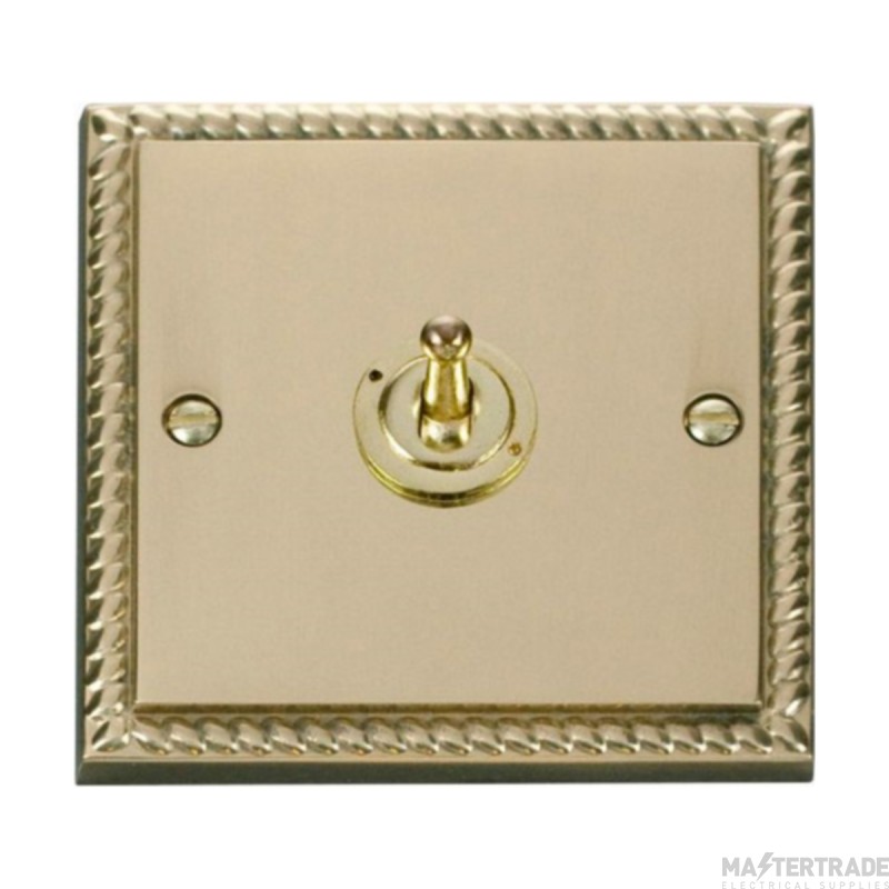 Click Deco GCBR421 10AX 1 Gang 2 Way Toggle Plate Switch Georgian Brass