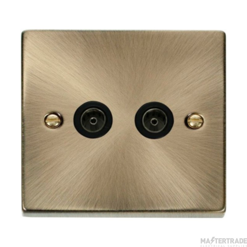 Click Deco VPAB066BK Twin Non-Isolated Coaxial Outlet Antique Brass