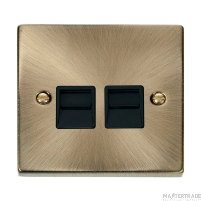 Click Deco VPAB126BK Twin Telephone Outlet (Secondary) Antique Brass