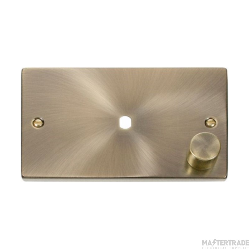 Click Deco VPAB185 1 Gang Unfurnished Dimmer Plate & Knob (1000W Max) - 1 Aperture Antique Brass