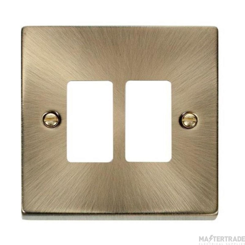 Click Deco VPAB20402 2 Gang GridPro Frontplate Antique Brass