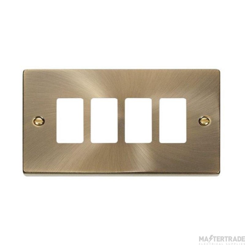 Click Deco VPAB20404 4 Gang GridPro Frontplate Antique Brass