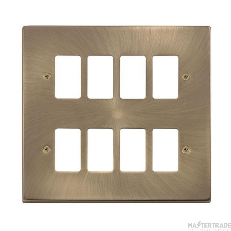 Click Deco VPAB20508 8 Gang GridPro Frontplate Antique Brass