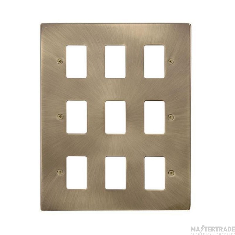 Click Deco VPAB20509 9 Gang GridPro Frontplate Antique Brass