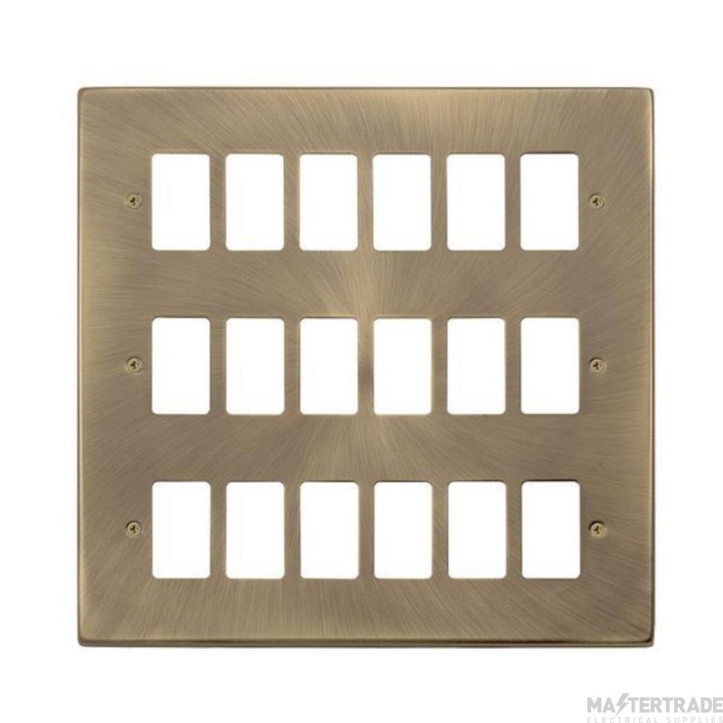 Click Deco VPAB20518 18 Gang GridPro Frontplate Antique Brass