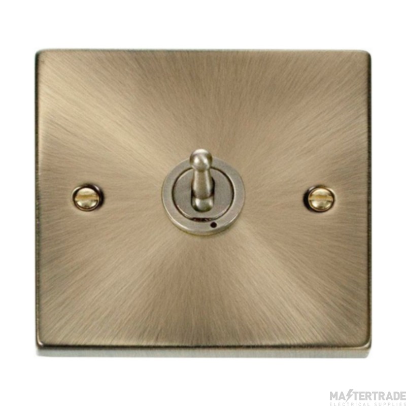 Click Deco VPAB421 10AX 1 Gang 2 Way Toggle Plate Switch Antique Brass