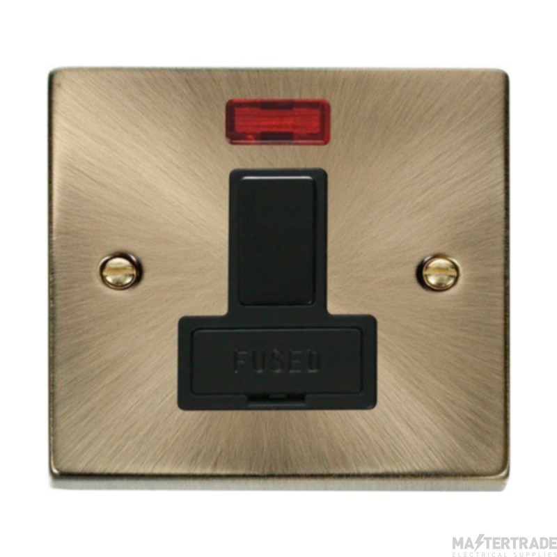 Click Deco VPAB652BK 13A DP Switched FCU With Neon Antique Brass