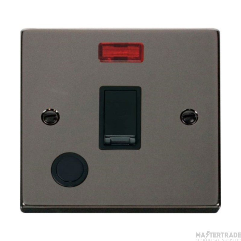 Click Deco VPBN023BK 20A DP Plate Switch With Neon & Optional Flex Outlet Black Nickel