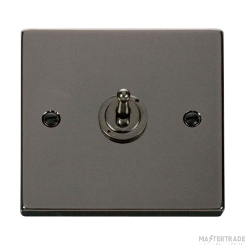 Click Deco VPBN421 10AX 1 Gang 2 Way Toggle Plate Switch Black Nickel
