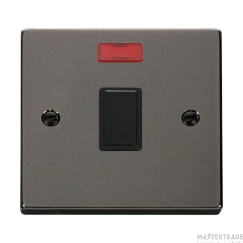 Click Deco VPBN623BK 20A DP Plate Switch With Neon Black Nickel