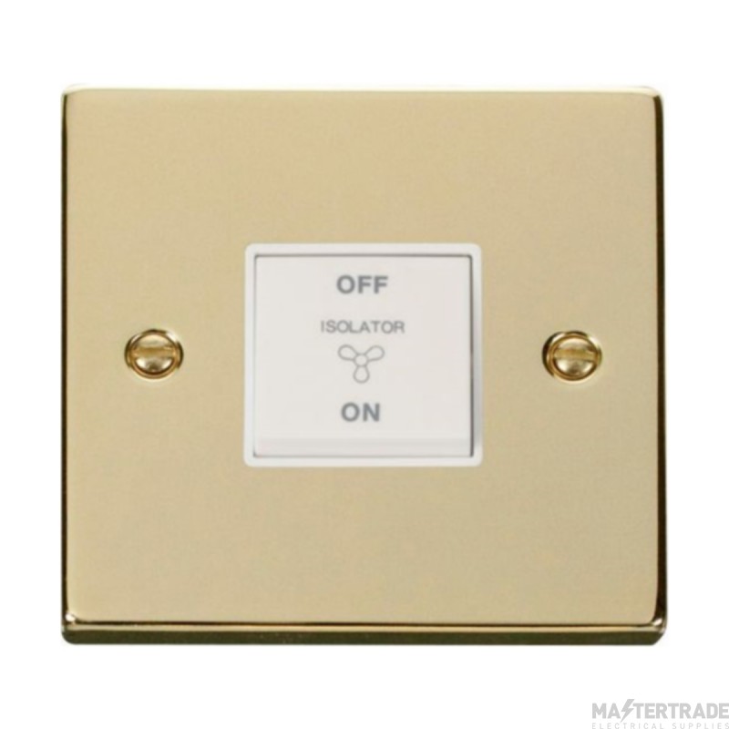Click Deco VPBR020WH 10A 3 Pole Fan Isolation Plate Switch Brass