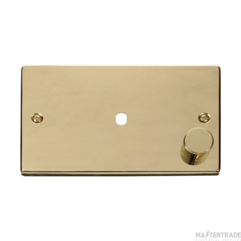 Click Deco VPBR185 1 Gang Unfurnished Dimmer Plate & Knob (1000W Max) - 1 Aperture Brass