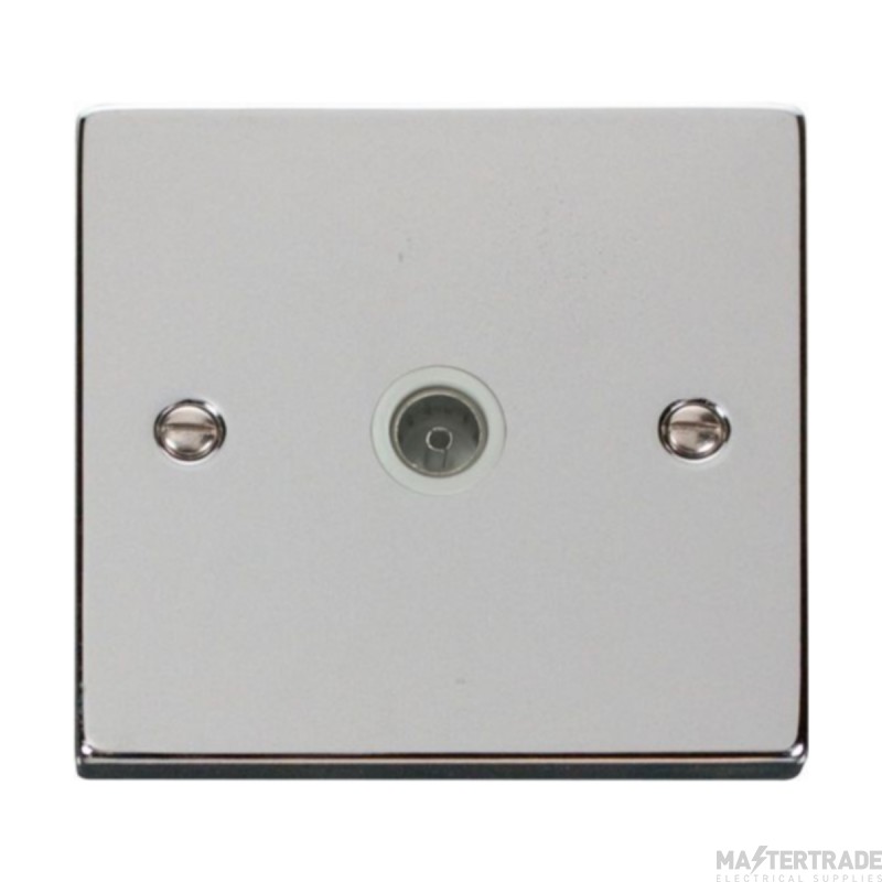 Click Deco VPCH065WH Single Non-Isolated Coaxial Outlet Chrome