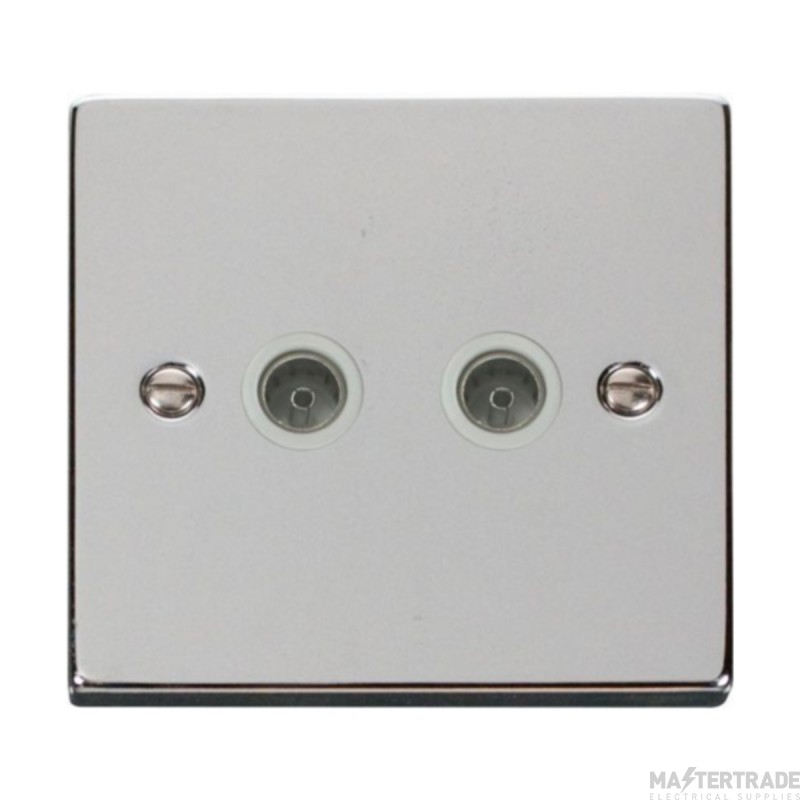 Click Deco VPCH066WH Twin Non-Isolated Coaxial Outlet Chrome