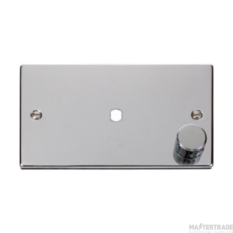 Click Deco VPCH185 1 Gang Unfurnished Dimmer Plate & Knob (1000W Max) - 1 Aperture Chrome