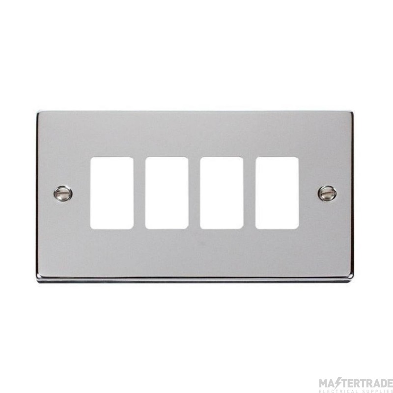 Click Deco VPCH20404 4 Gang GridPro Frontplate Chrome
