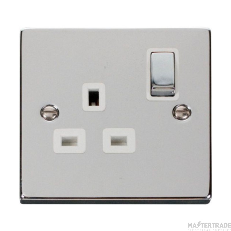 Click Deco VPCH535WH 13A 1 Gang DP Switched Socket Outlet Chrome