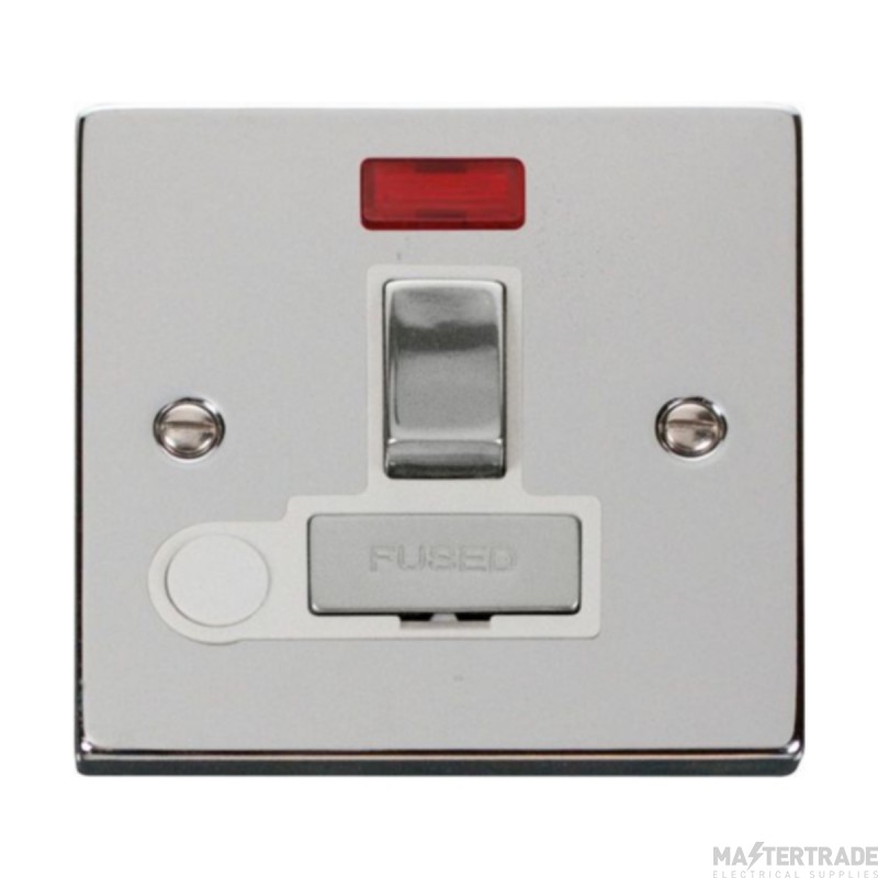 Click Deco VPCH552WH 13A DP Switched FCU With Neon & Optional Flex Outlet Chrome