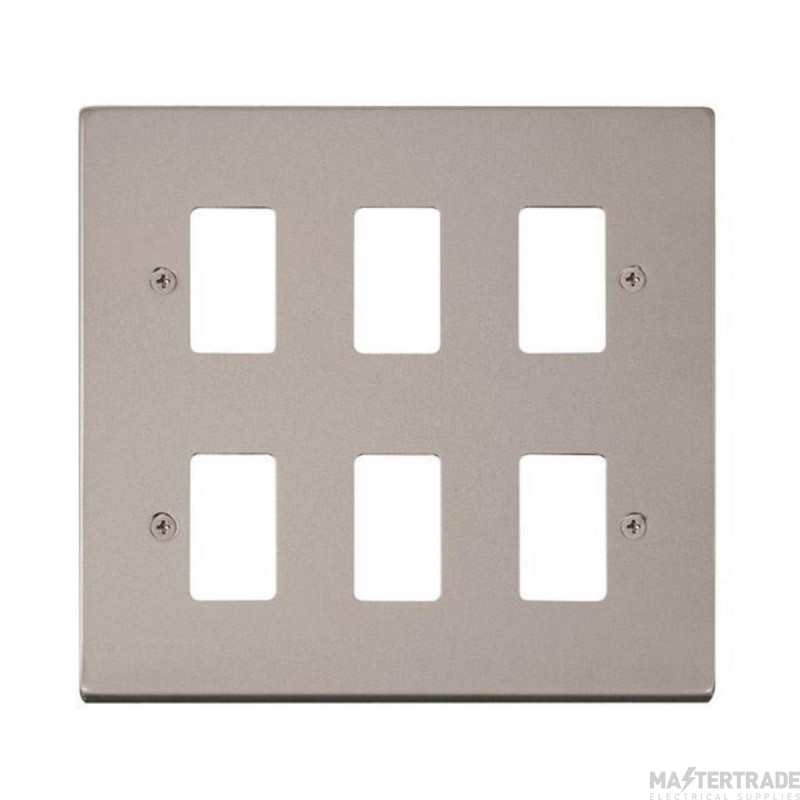 Click Deco VPPN20506 6 Gang GridPro Frontplate Pearl Nickel