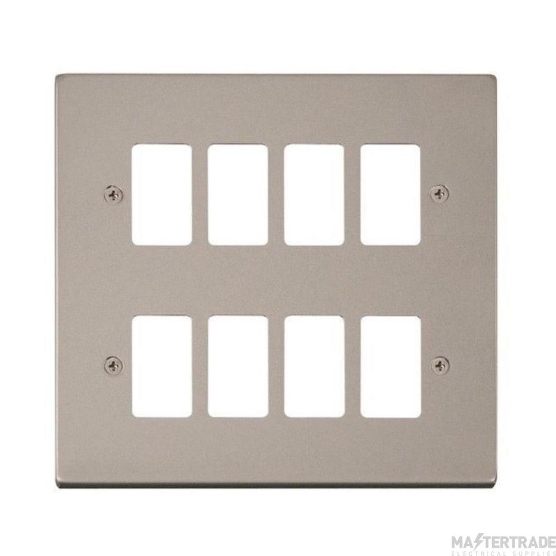 Click Deco VPPN20508 8 Gang GridPro Frontplate Pearl Nickel