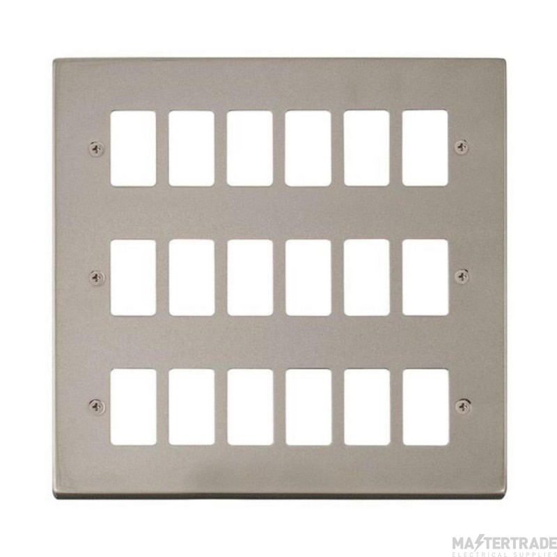 Click Deco VPPN20518 18 Gang GridPro Frontplate Pearl Nickel
