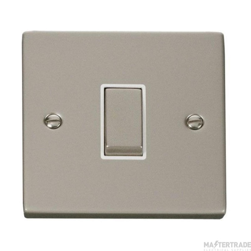 Click Deco VPPN411WH 10AX 1 Gang 2 Way Plate Switch Pearl Nickel