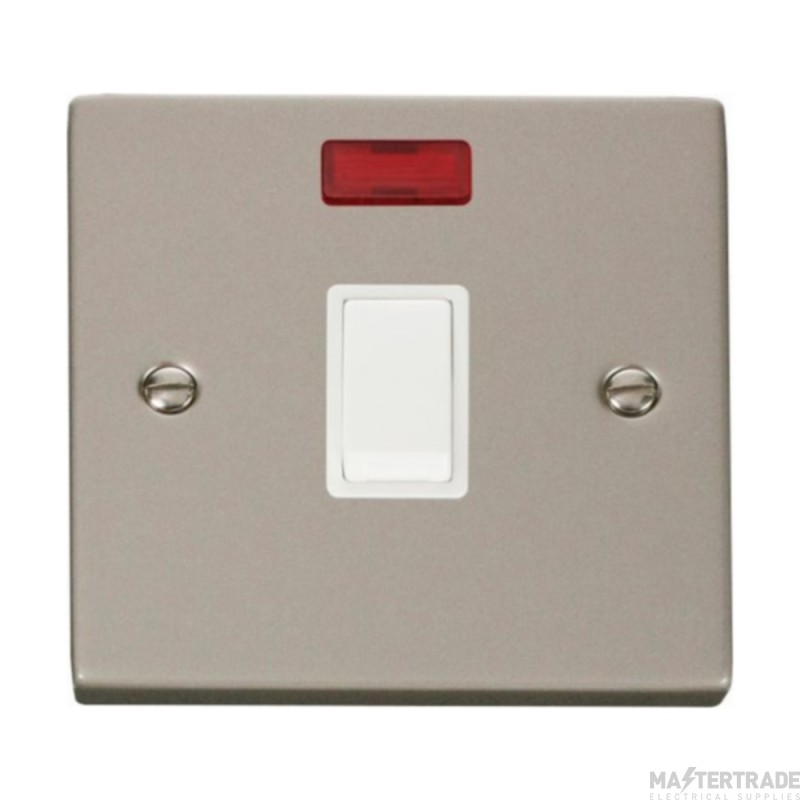 Click Deco VPPN623WH 20A DP Plate Switch With Neon Pearl Nickel