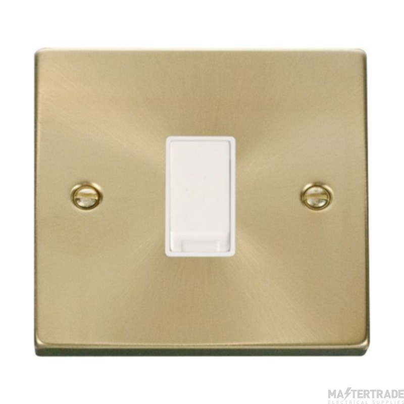 Click Deco VPSB011WH 10AX 1 Gang 2 Way Plate Switch Satin Brass