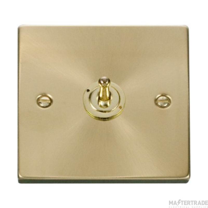 Click Deco VPSB421 10AX 1 Gang 2 Way Toggle Plate Switch Satin Brass