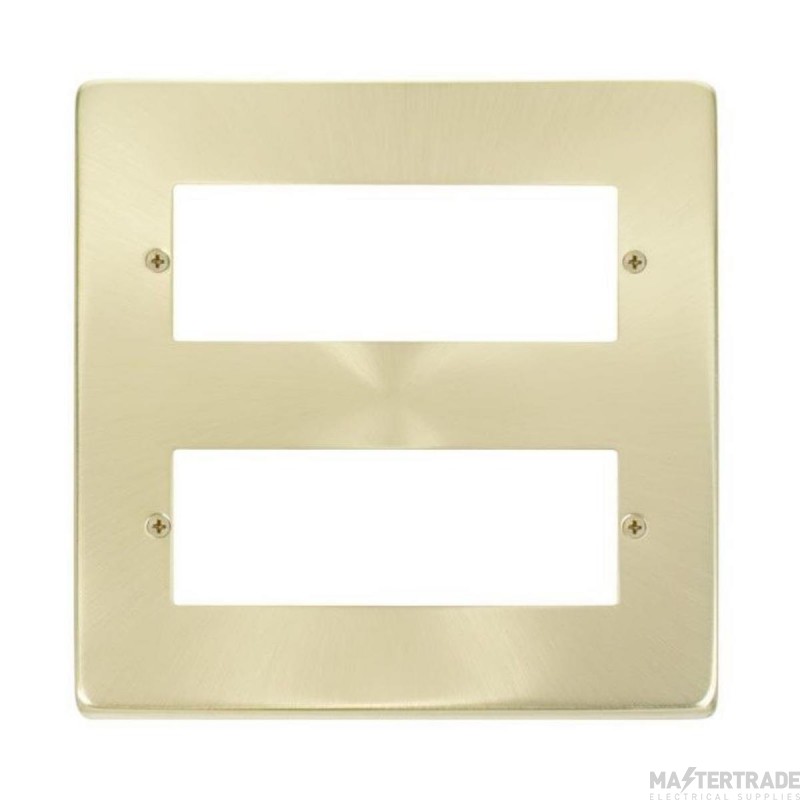 Click Deco VPSB512 2 Tier MiniGrid Unfurnished Plate - 12 Apertures Satin Brass