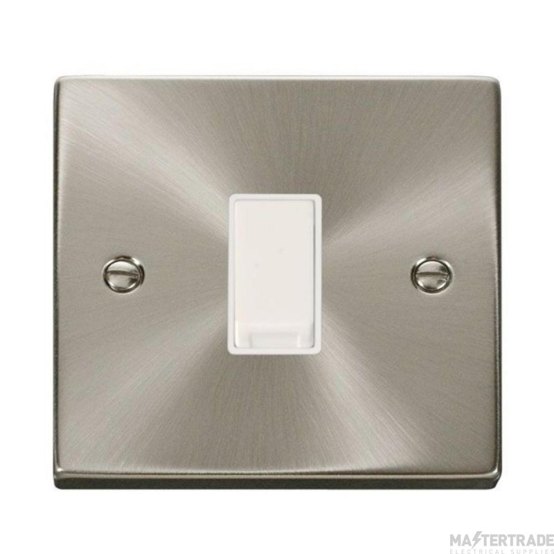 Click Deco VPSC025WH 10AX 1 Gang Intermediate Plate Switch Satin Chrome