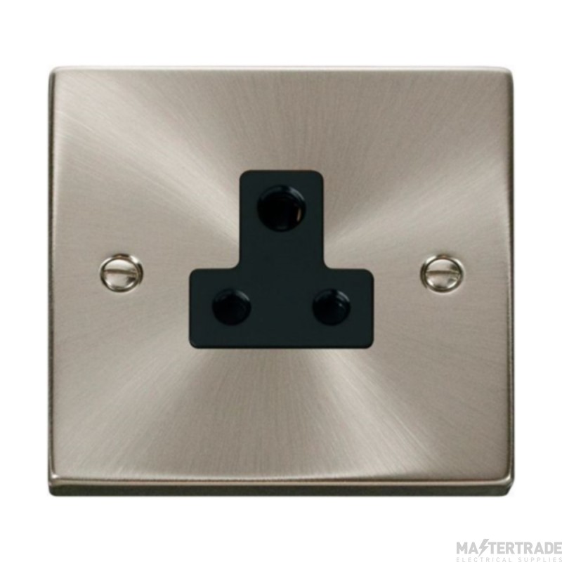 Click Deco VPSC038BK 5A Round Pin Socket Outlet Satin Chrome
