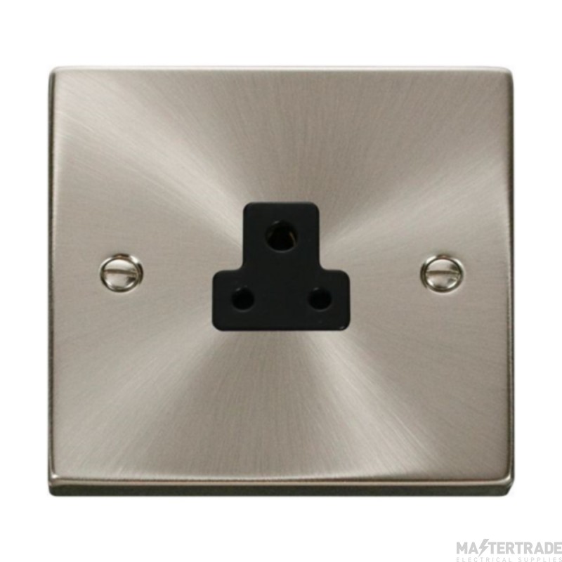 Click Deco VPSC039BK 2A Round Pin Socket Outlet Satin Chrome