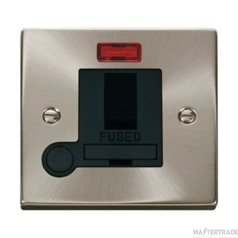 Click Deco VPSC052BK 13A DP Switched FCU With Neon & Optional Flex Outlet Satin Chrome