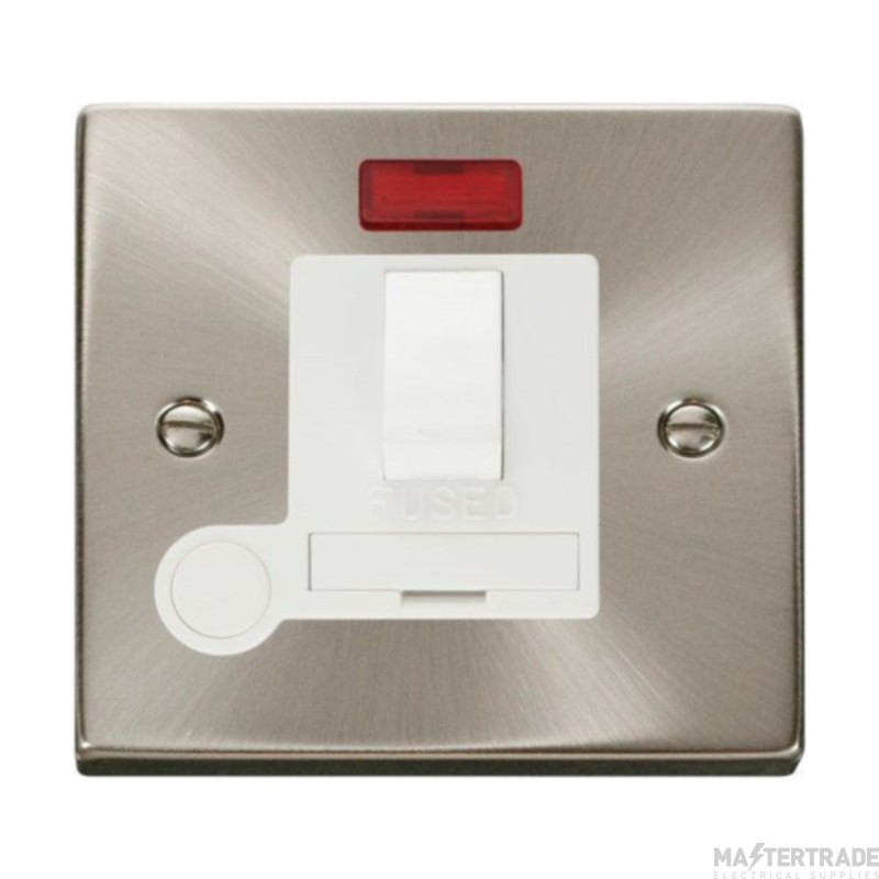 Click Deco VPSC052WH 13A DP Switched FCU With Neon & Optional Flex Outlet Satin Chrome