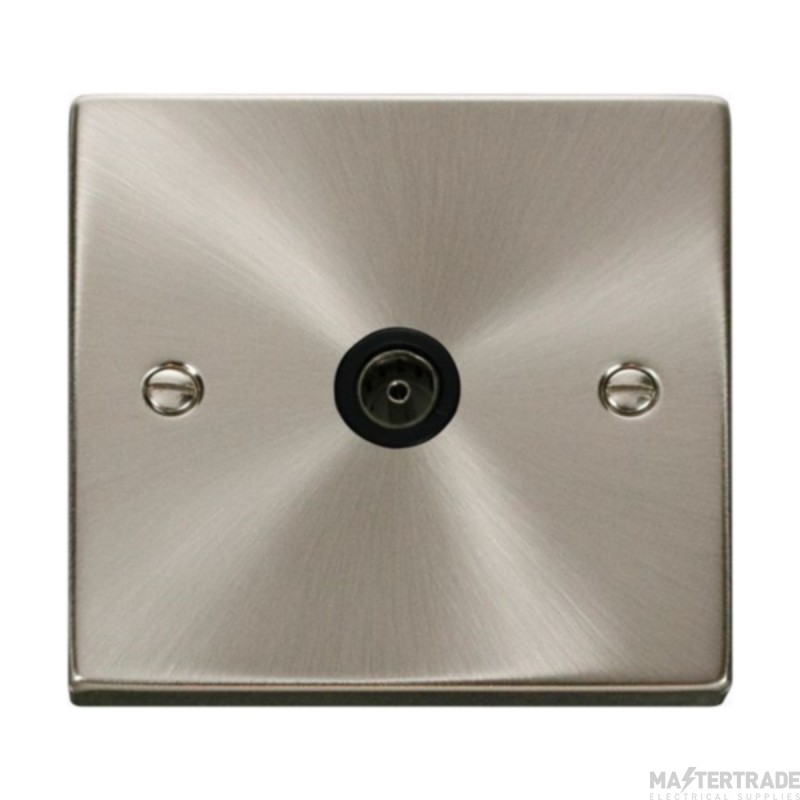 Click Deco VPSC065BK Single Non-Isolated Coaxial Outlet Satin Chrome