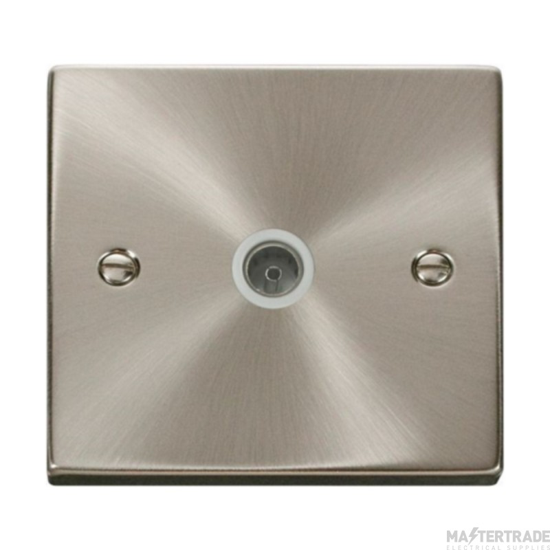 Click Deco VPSC065WH Single Non-Isolated Coaxial Outlet Satin Chrome
