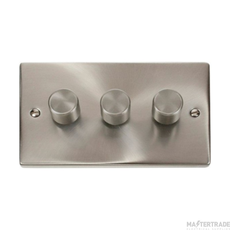 Click Deco VPSC153 3 Gang 2 Way 400Va Dimmer Switch Satin Chrome